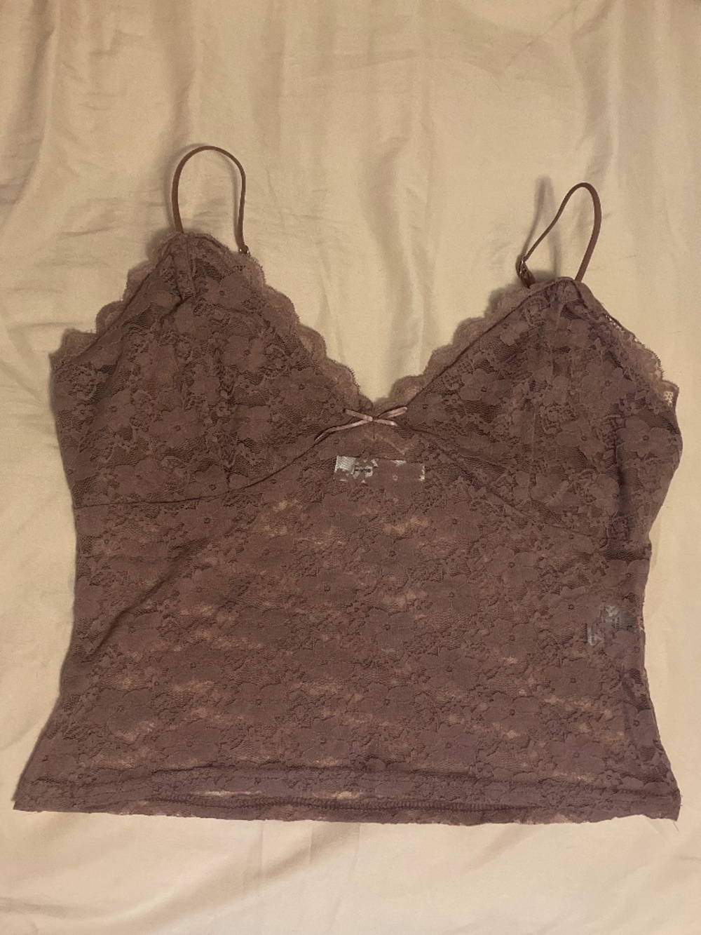 Faded rose lace, muted pink top